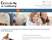 Tablet Screenshot of centuryairconditioning.com